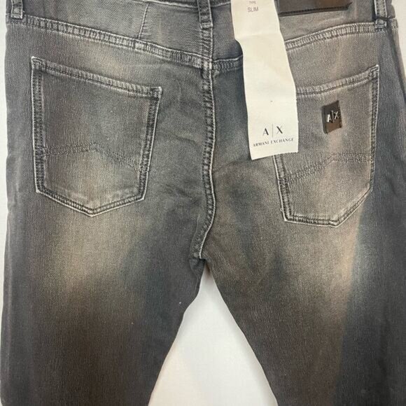 Armani Exchange Jeans Slim Regular Blk/Gray Size 34 NWT - Picture 5 of 8